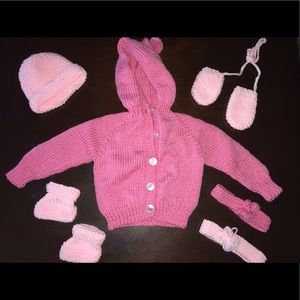 Handmade knitted set for your little girl