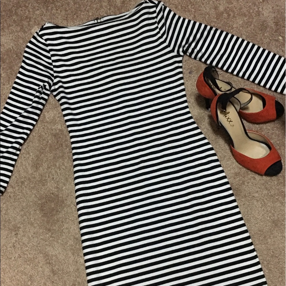 Black and white stripe dress
