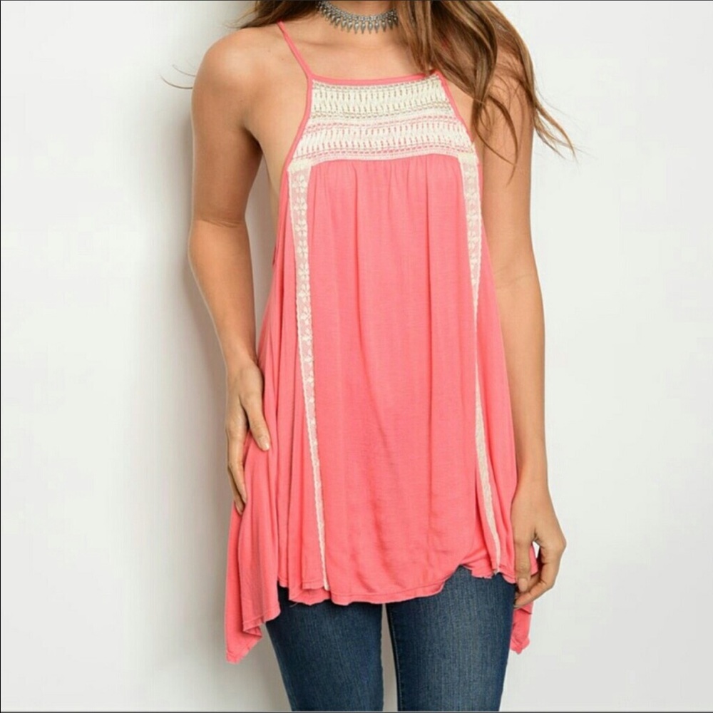 Relaxed fit, racer back with crochet details - Picture 1 of 2