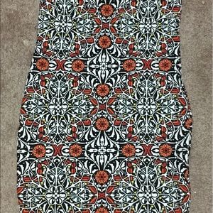 Multicolor print pencil skirt