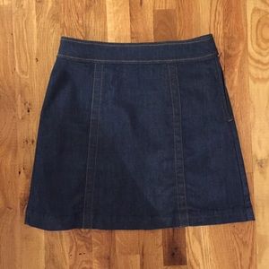 LOFT Denim Shift Skirt in Refined Mid Indigo Wash