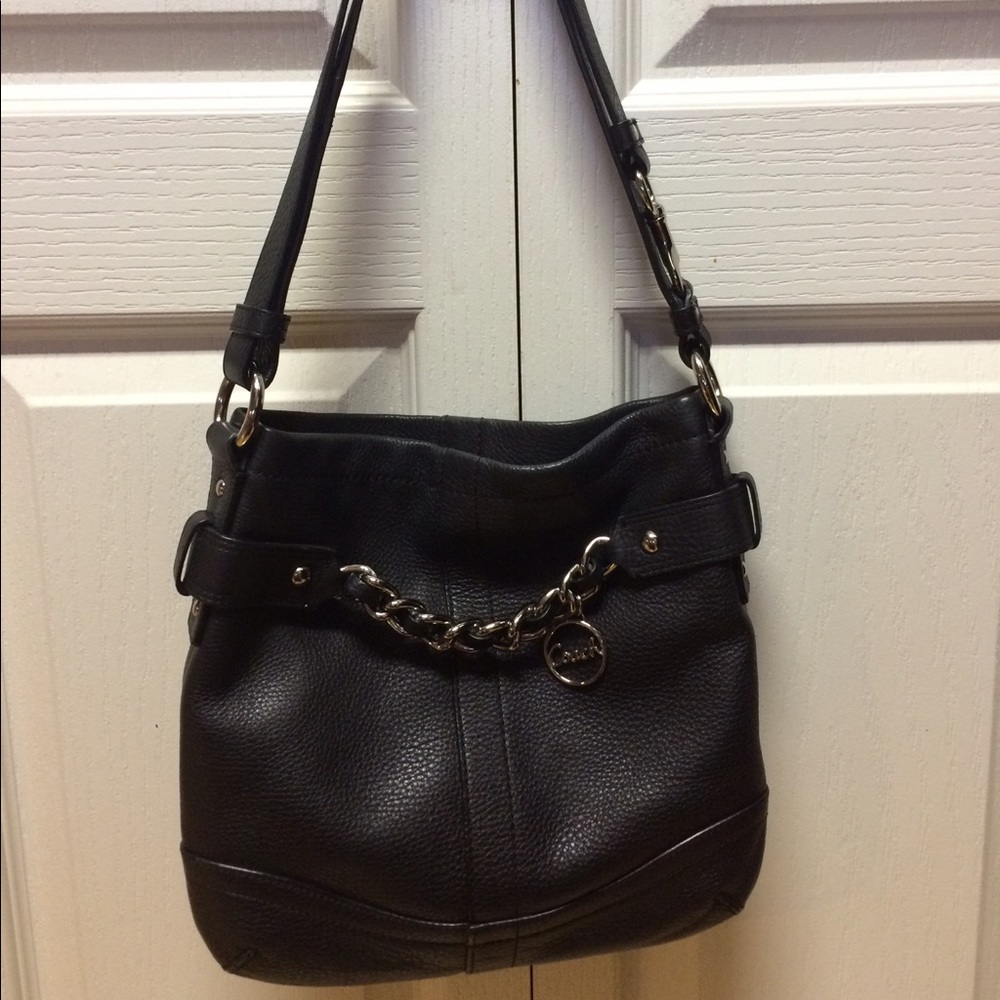 Black Leather Coach Shoulder Bag