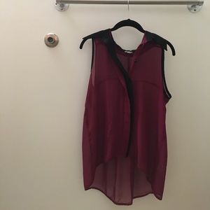 Asymmetrical purple tank top