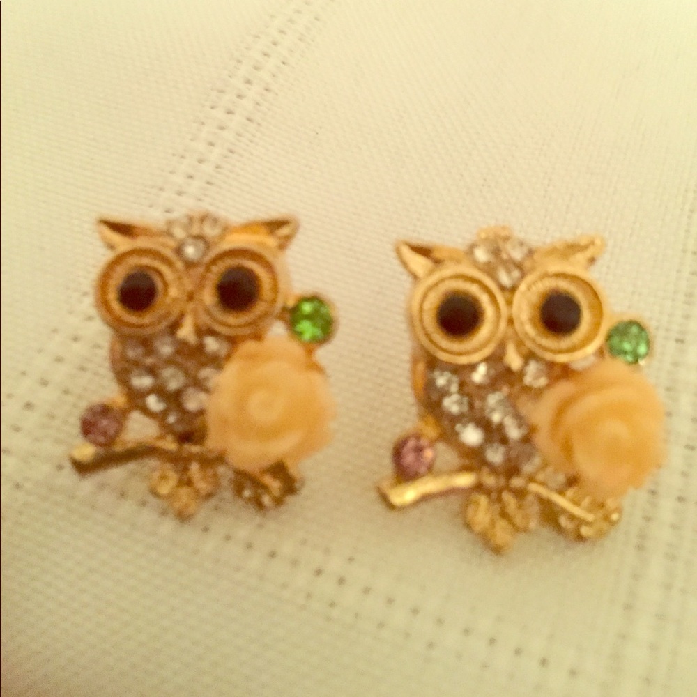 Golden Owl Earrings