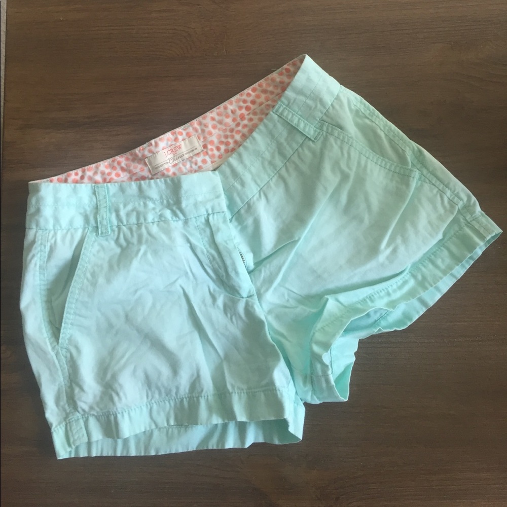 JCrew mint green Chino shorts