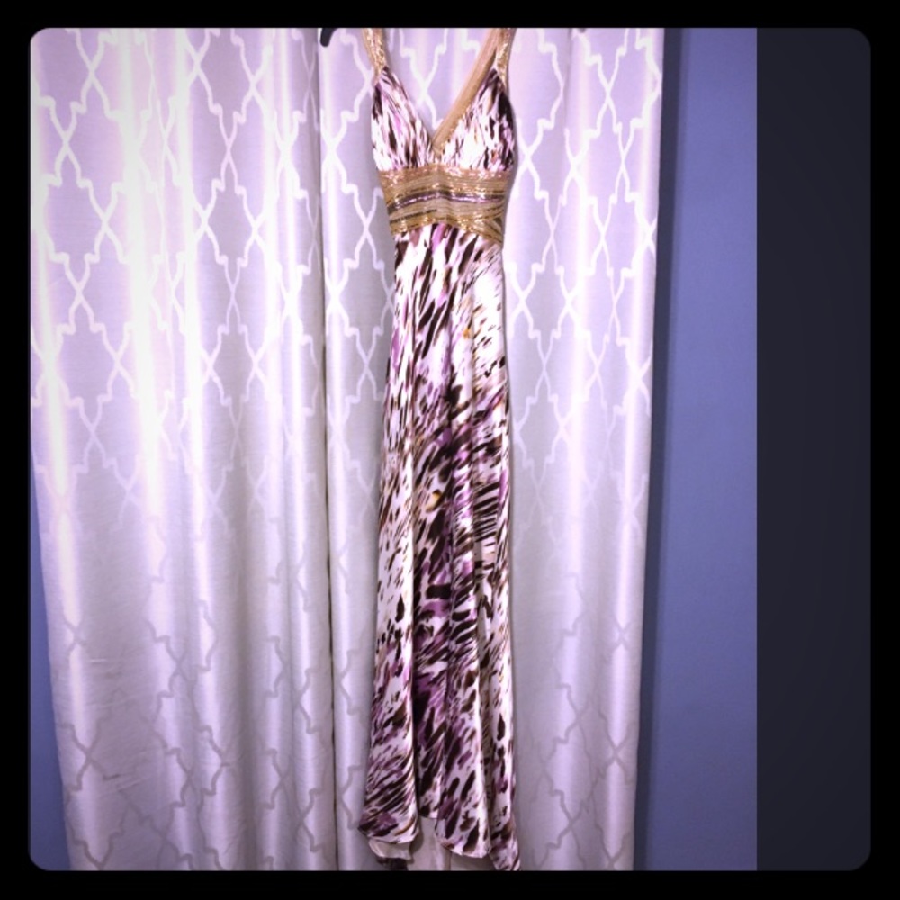 Prom dress with beaded cross back details