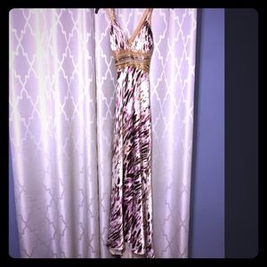 Prom dress with beaded cross back details