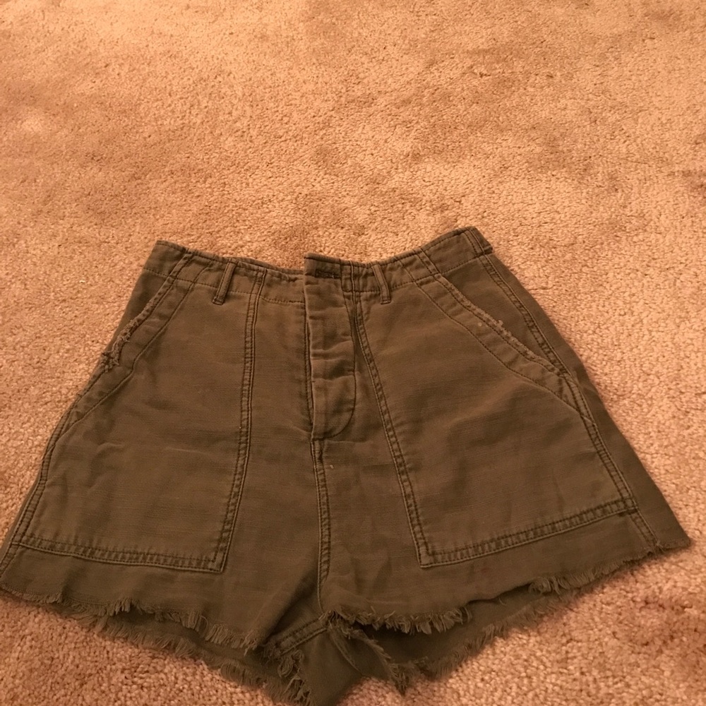 Grungy cutoff cargo shorts