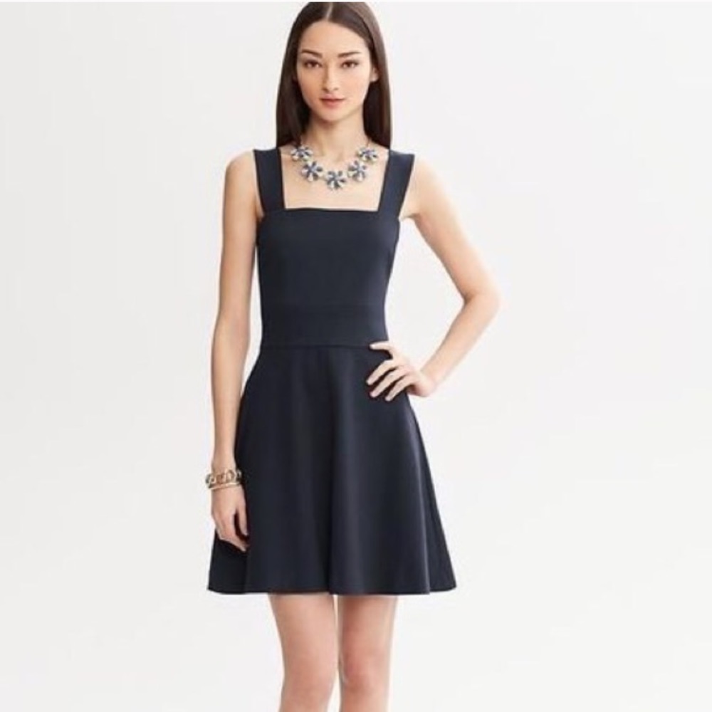Banana Republic Navy Milly Fit and Flare Dress