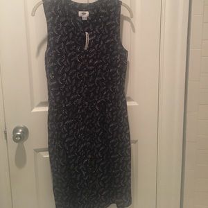 Old Navy - Navy blue and white linen shirt dress