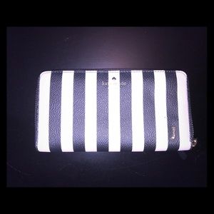 Kate Spade Black & White Striped Wallet