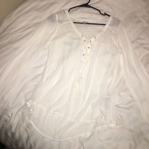 Hollister white peasant top. Never worn