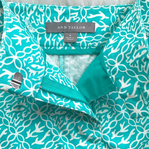 Ann Taylor Skirt • Teal & White Skirt - Picture 3 of 5