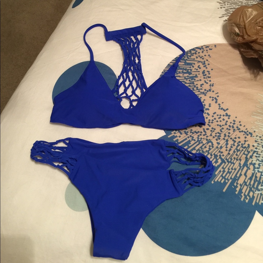 Royal blue two piece suit