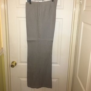 Gray linen wide leg trousers