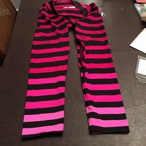 K-DEER Pink striped crop leggings
