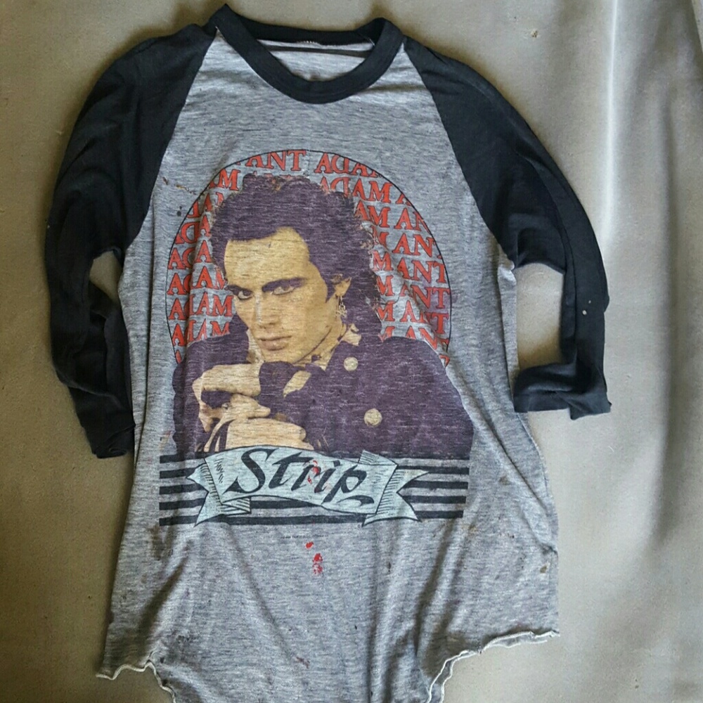 Vintage Adam Ant Strip tour baseball tee 1984