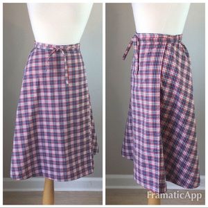 Vintage Skirts - Vintage 70's Plaid Wrap Skirt Vintage Skirts - Vintage 70's Plaid Wrap Skirt
