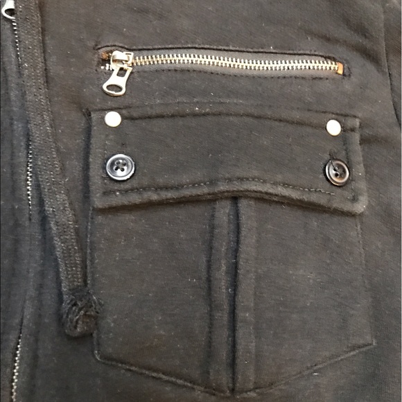 **SOLD OAK NYC Men's Black Zip Cargo Hoodie Small - Picture 3 of 6