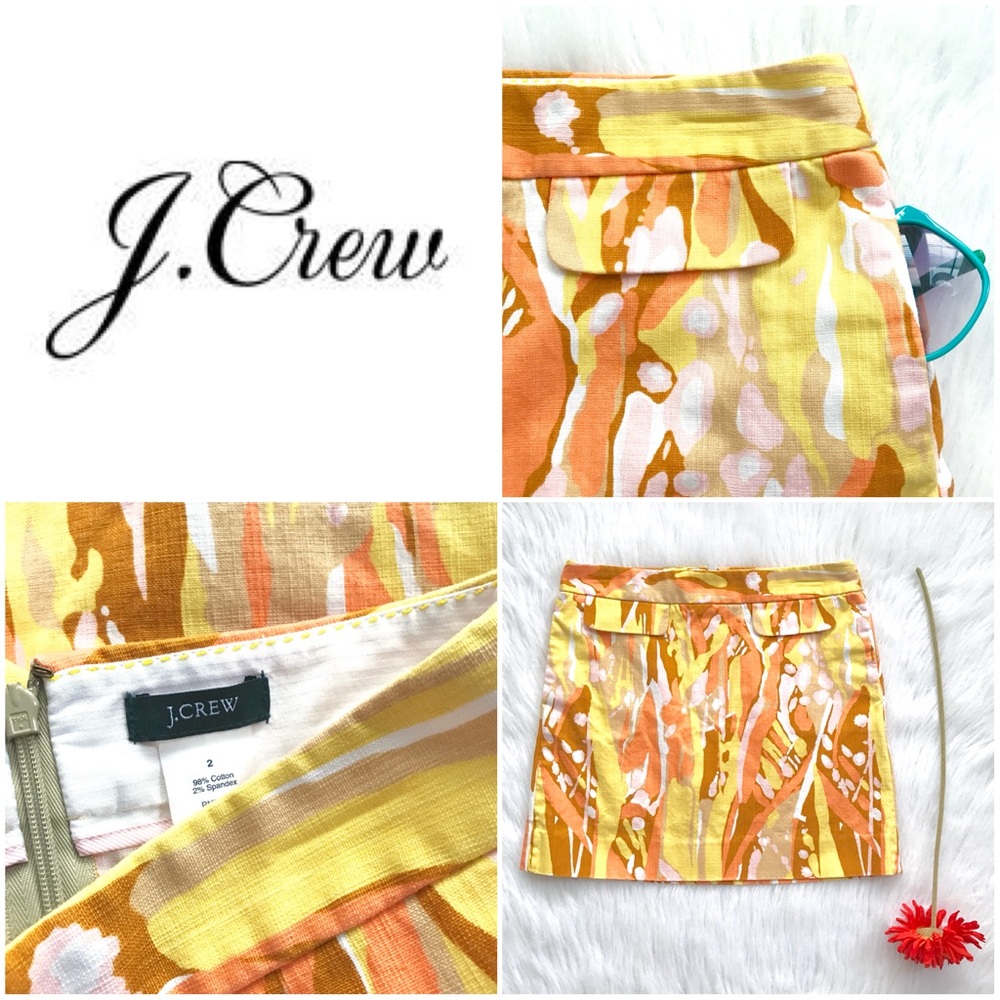 J.Crew Skirt • Yellow & Orange Skirt • Pockets!