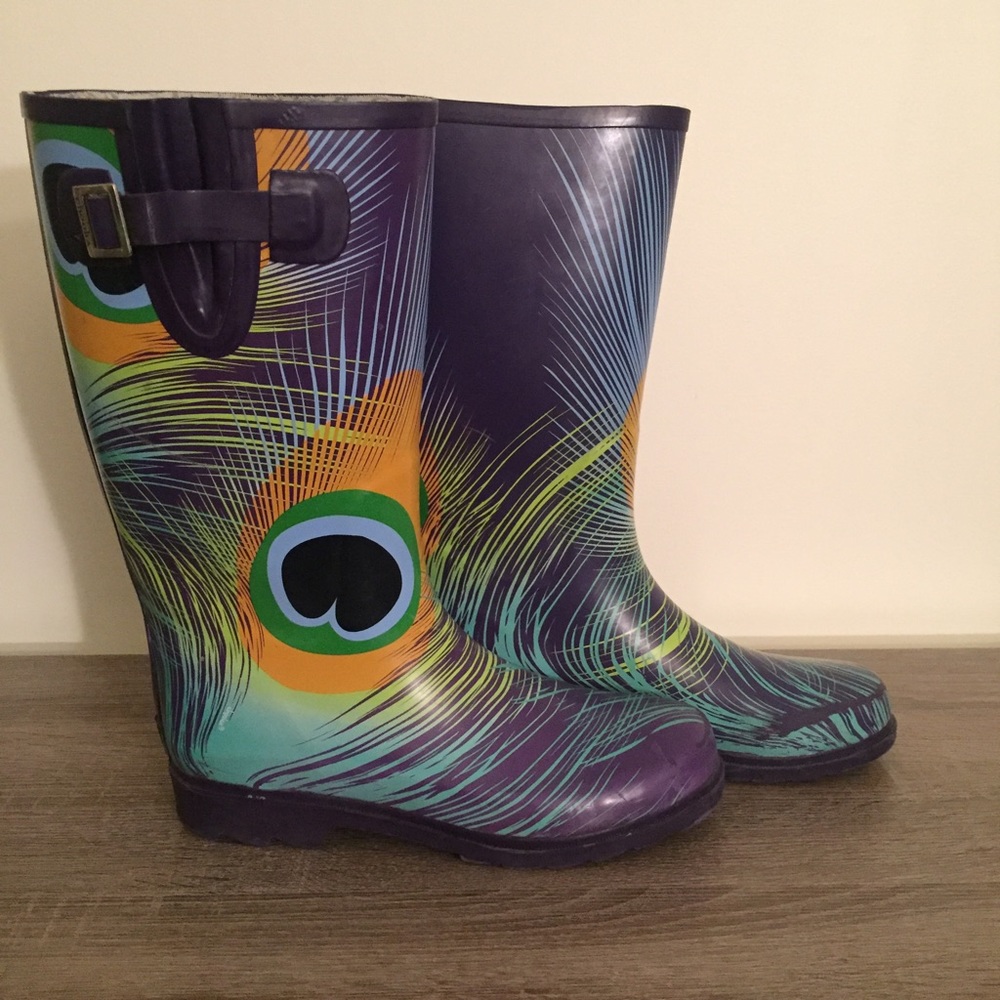 Peacock Feather Rainboots