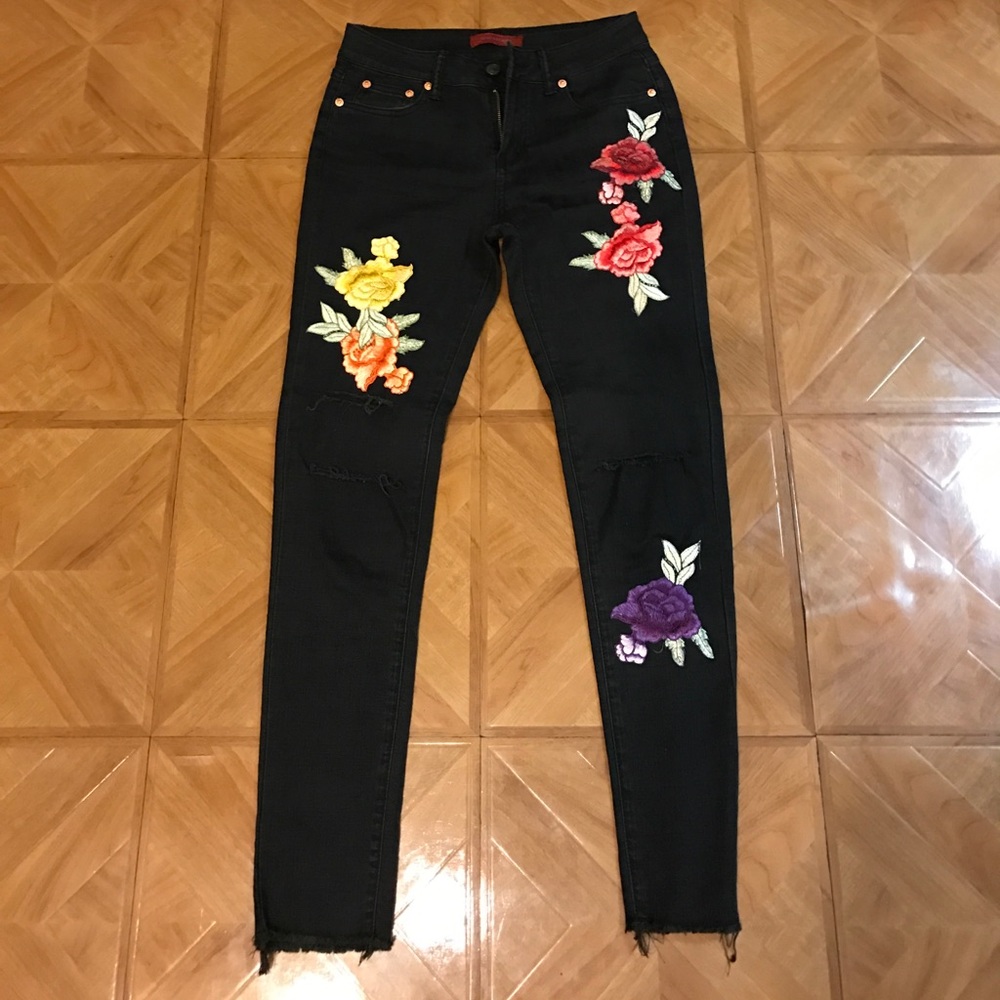 Floral Patch Jeans