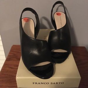 Black leather sandals