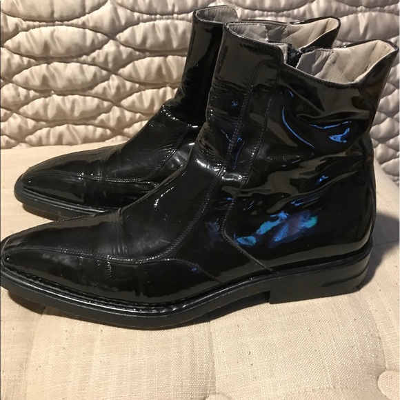 Alberto Guardiani Black Patent Leather Formal Boot