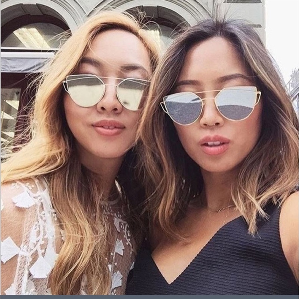 N.W.O.T Silver mirror cat eyed sunglasses