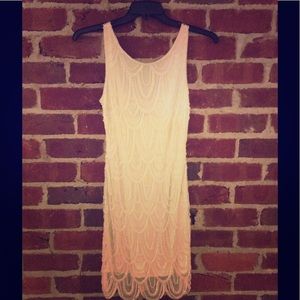 Ivory beaded flapper dress