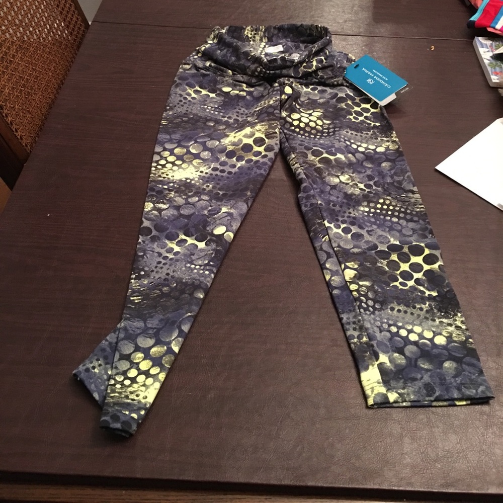 Candida Maria yellow and grey print leggings