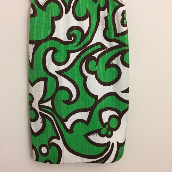 Milly Green and White Embellished Neckline Dress - Picture 3 of 7