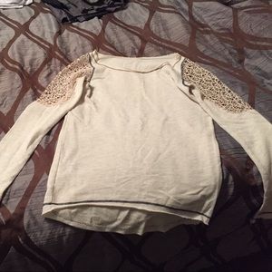 Lace long sleeve light sweater