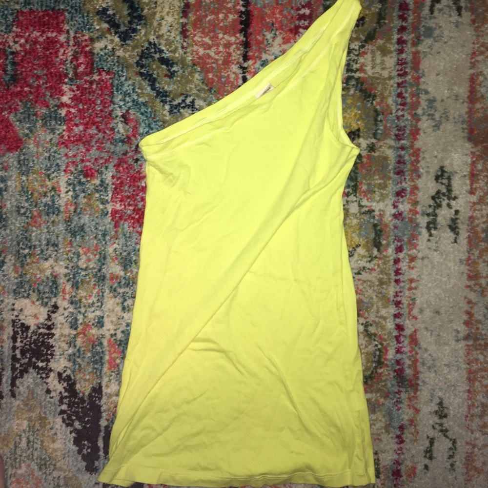 Yellow Hollister one arm tank