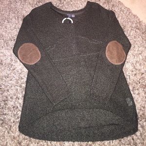 Olive Elbow Patch Knit Sweater