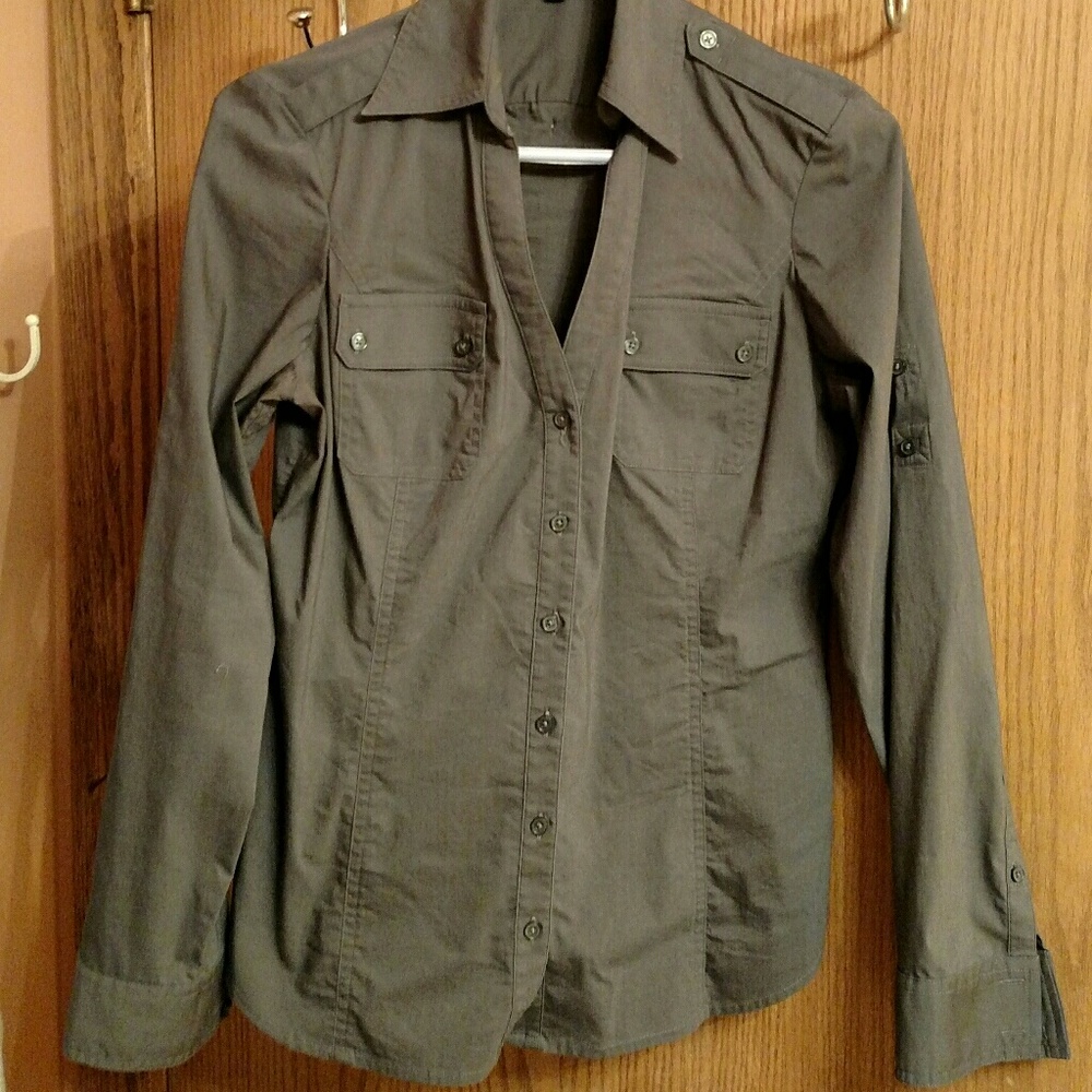 4/$20 Express Design Studio Roll Sleeve Button Down
