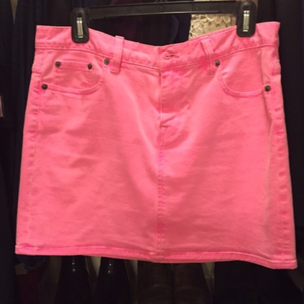 J. Crew Women's Hot Pink Jean Skirt