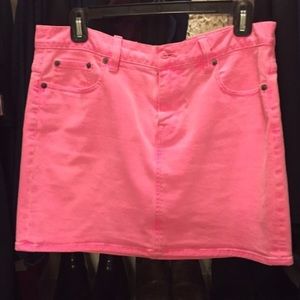J. Crew Women's Hot Pink Jean Skirt