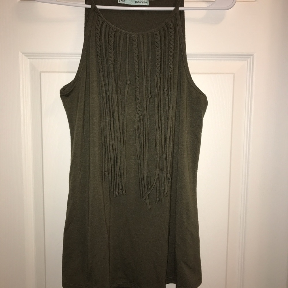 Green braided tank