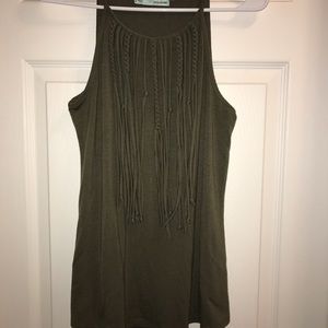 Green braided tank