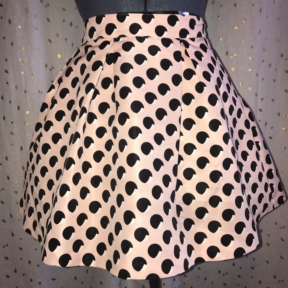 SOLD- Pink Polka-Dot Skirt WITH POCKETS!