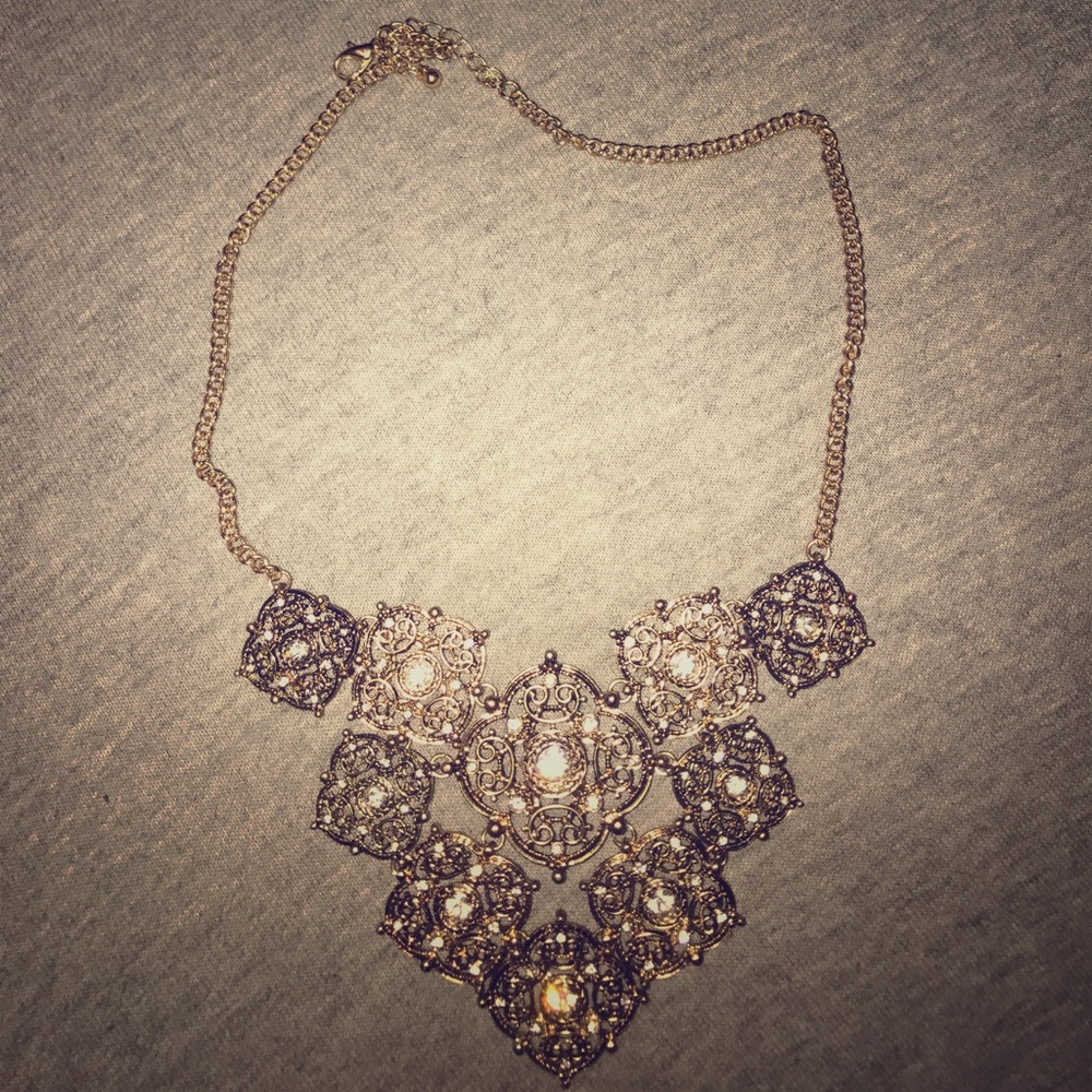 Gold statement necklace