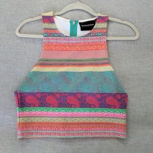 Mink pink Jasmine Paisley Crop Top