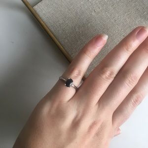 Black and silver gem ring
