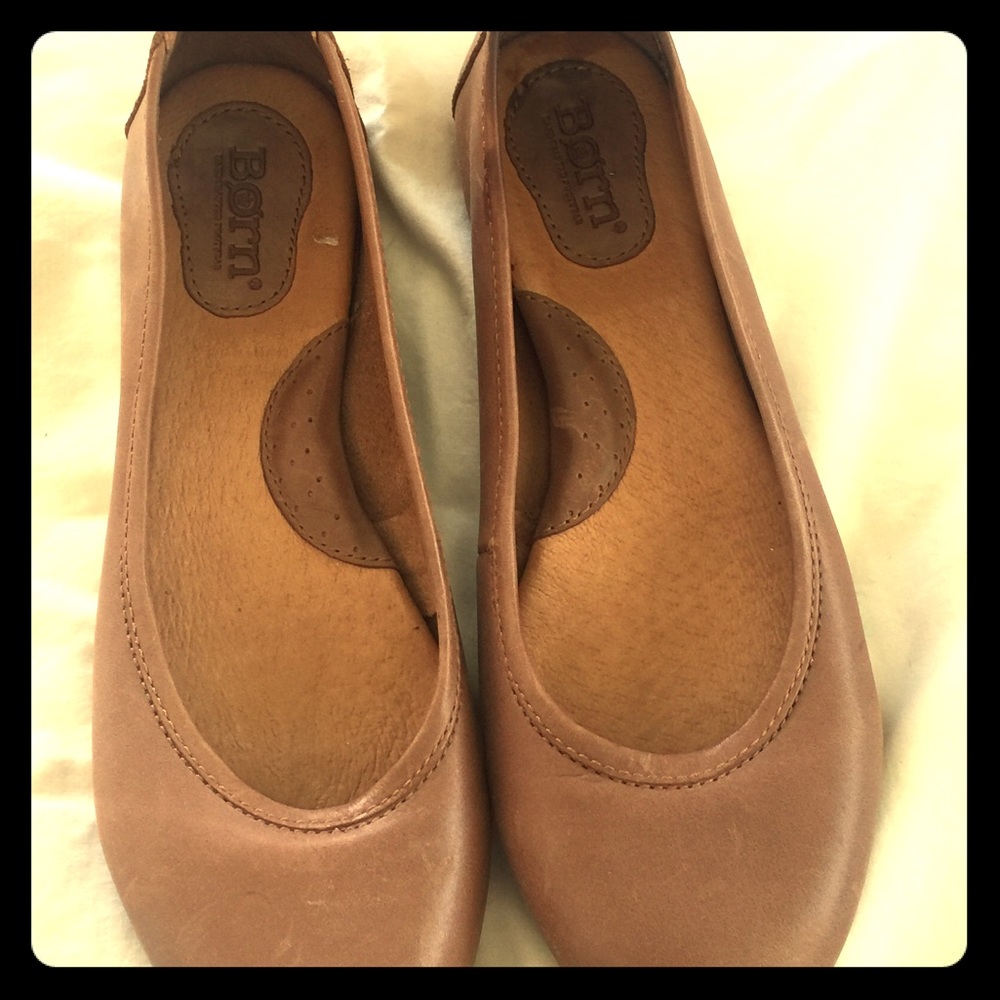 Born Brown Leather Flats