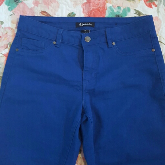 SOLD Blue Colored Crop Jeans - Picture 2 of 4