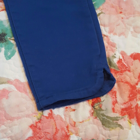 SOLD Blue Colored Crop Jeans - Picture 3 of 4