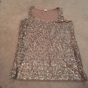 Gold/Brown/Bronze Sequin Brown J.Crew Tank