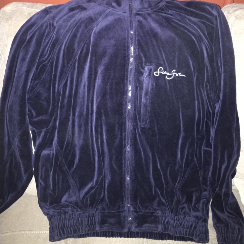 Men's Sean John velour sweatsuit - Navy Blue