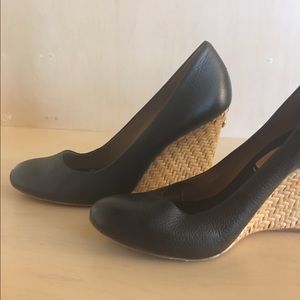 BCBG Max Azria Leather Wedge Shoes. Size 6.5.